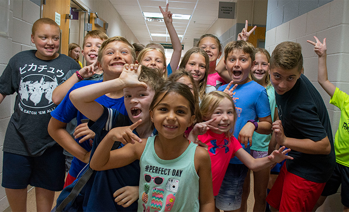 kids at the North Liberty Community Center