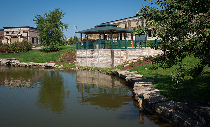 A view of Liberty Centre pond.