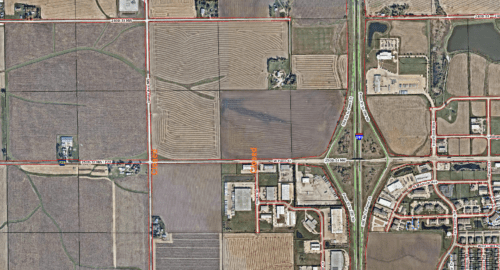 A map showing the emergency road closure of West Penn Street between James Avenue and Herky Street.