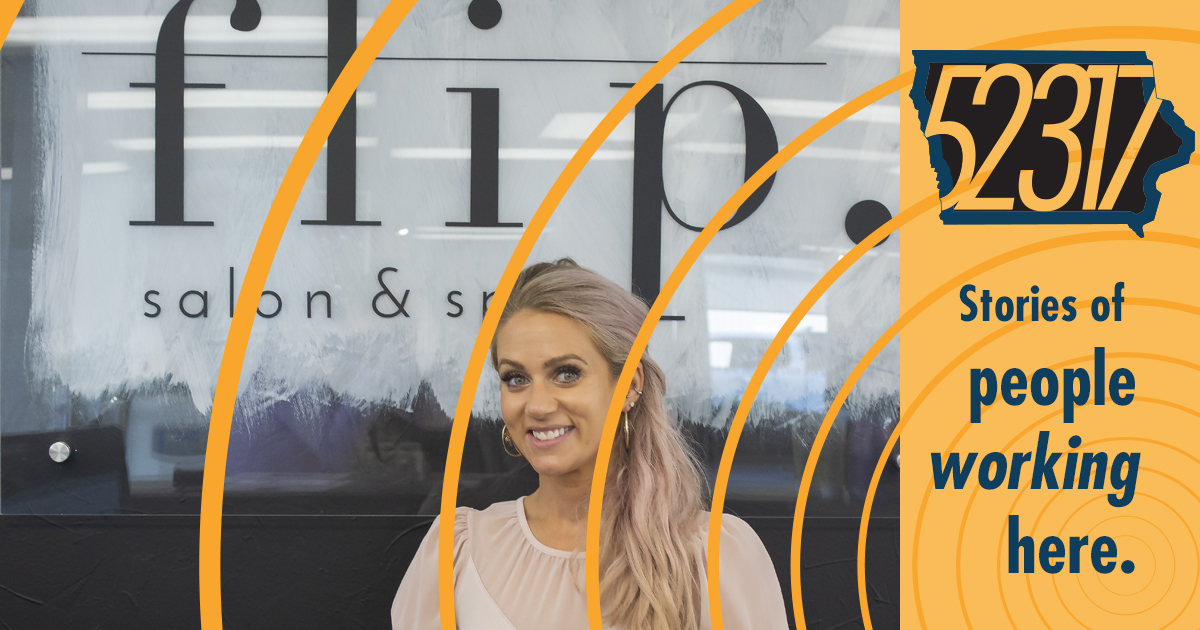 stylist aubrey holsinger in her salon