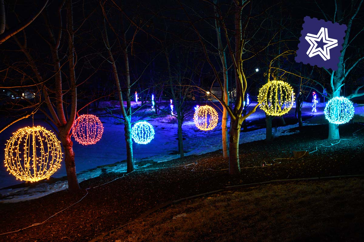 Lights around Liberty Centre Pond