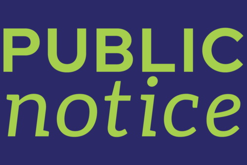 The text "public notice"