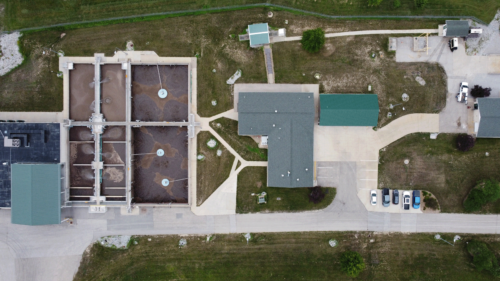 North Liberty's water pollution control plant from above.