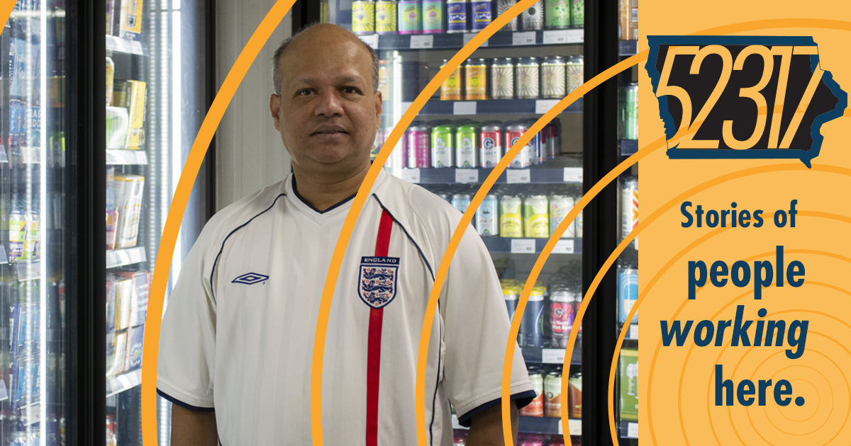 johncy menezes inside his liquor store