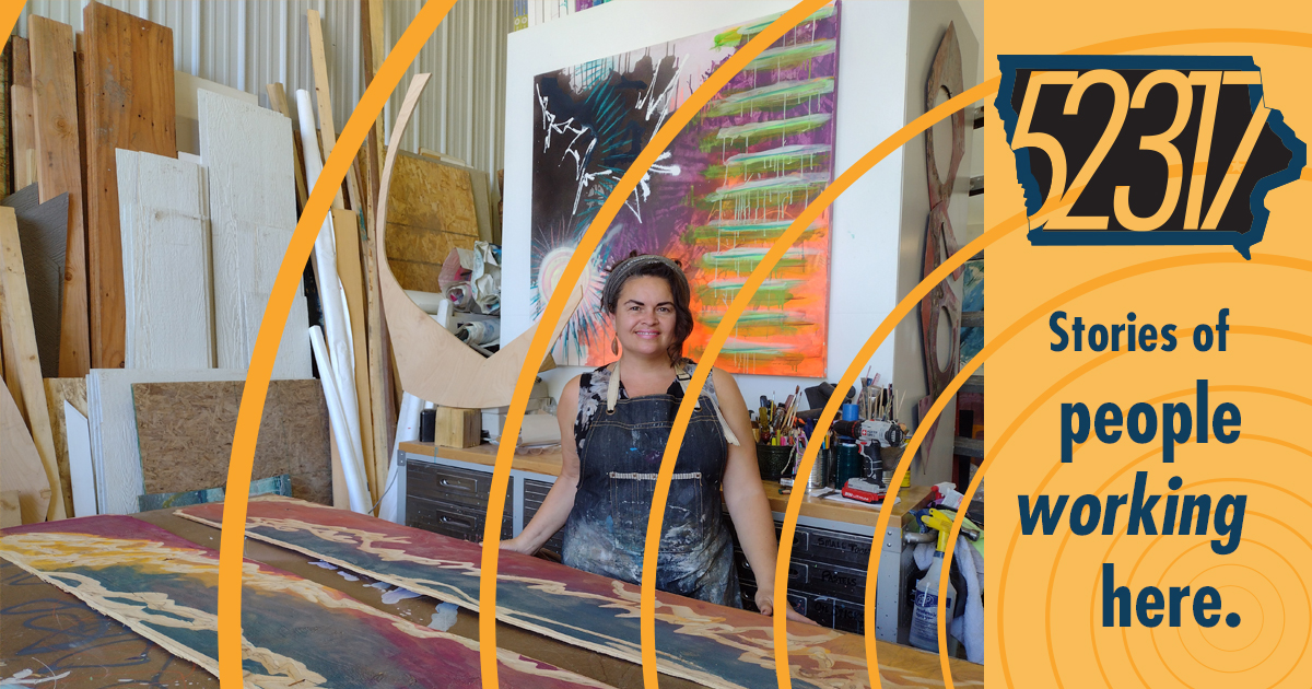 kimberlee rocca in her art studio