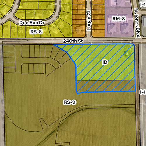 Aerial rendering of property located at the southwest corner of North Jones Boulevard 240th Street