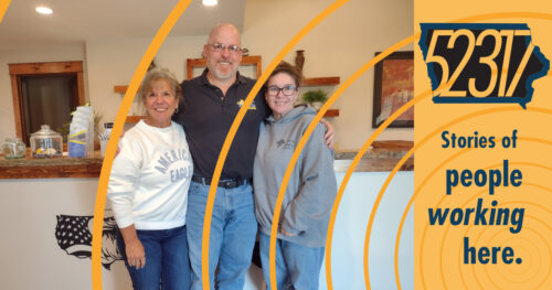 scott jones, co-owner of a2z heating and plumbing with co-owner, mom, and wife