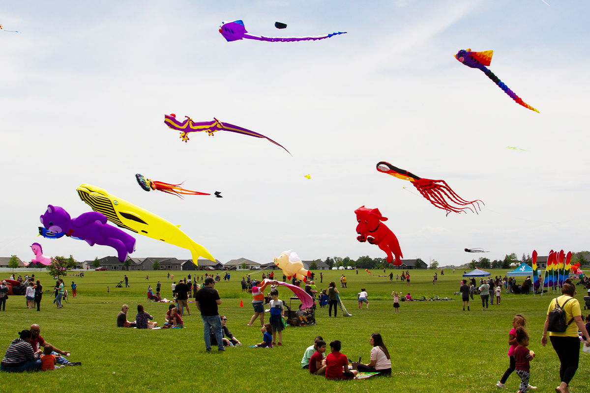 giant kites at let love fly event