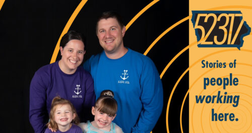 local north liberty resident kyle sommers ,the author of the oohs and aahs of parenting, and his family